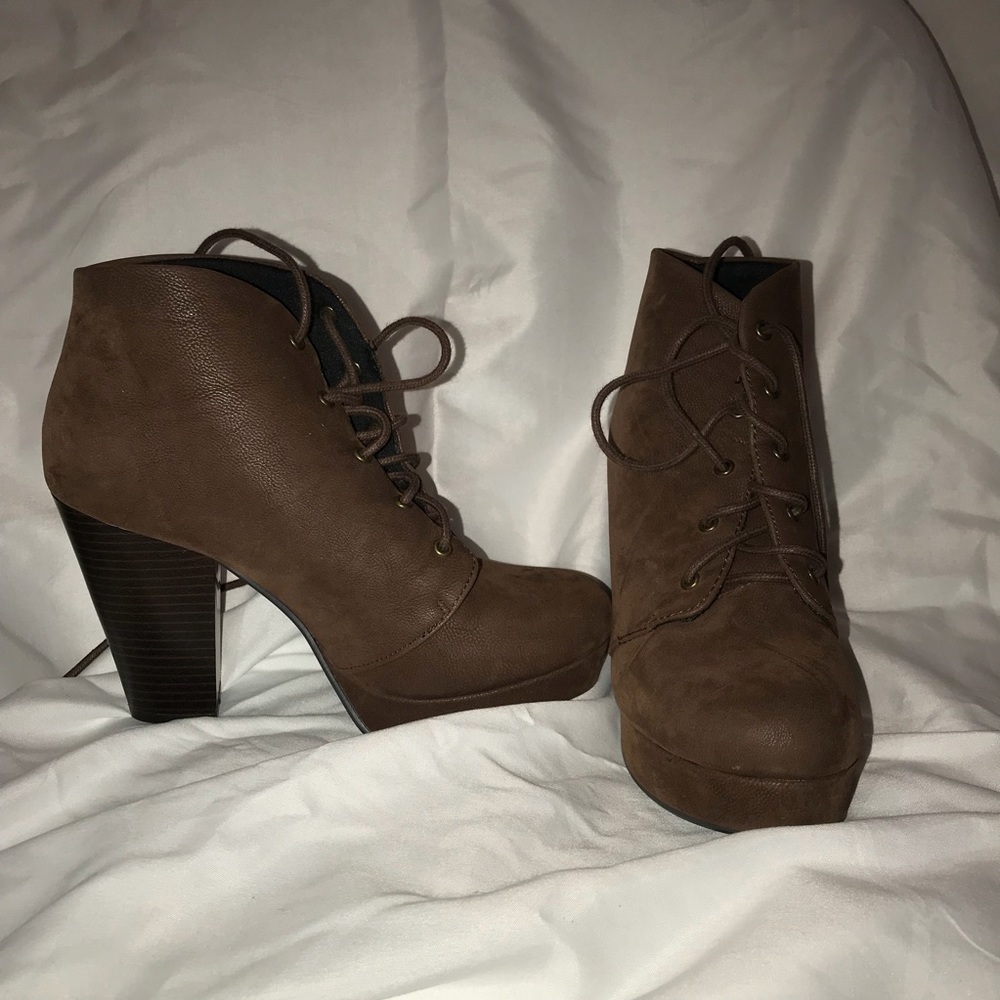 Brown Platform Booties - image 3